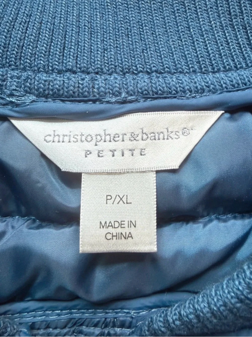Christopher & Banks Blue Quilted Puffer Vest